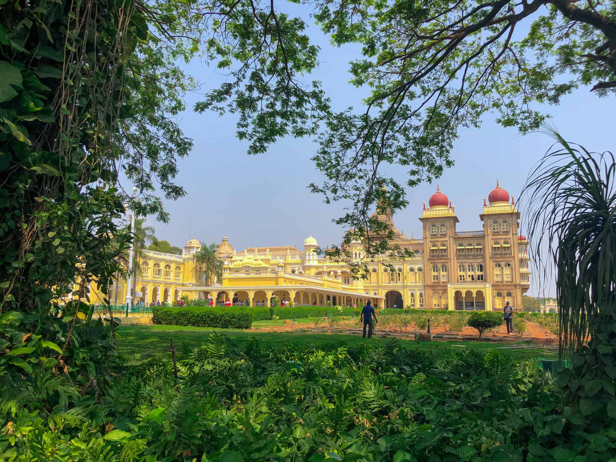 India - Karnataka - Leafy exterior of Mysore Palace