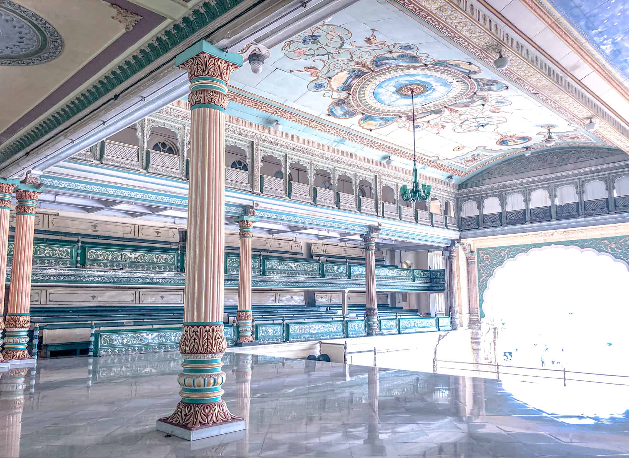 India - Karnataka - Mysore Palace-Durbar Hall Exhibition Area Interior
