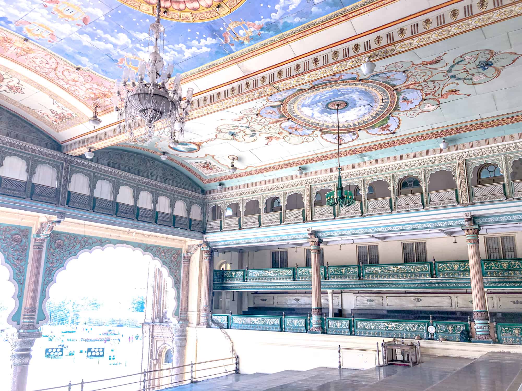 India - Karnataka - Mysore Palace-inside the Durbar Hall - part of Mysore Palace History