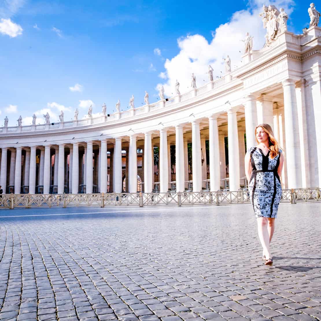 Italy - Rome- Abigail King walking outside the Vatican