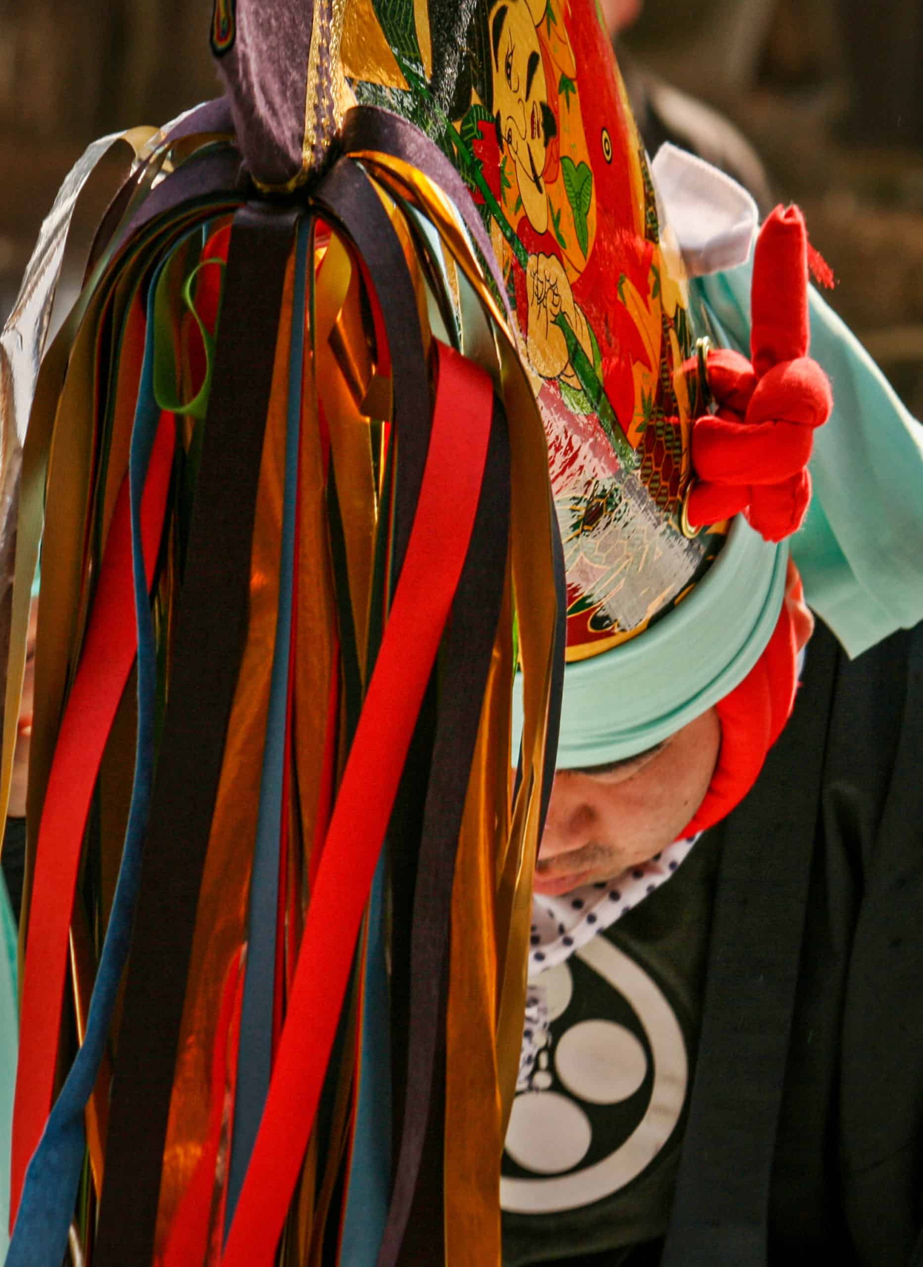 Japan - Tohoku - Aomori - Hachinohe Emburi Festival Dancers and Scenes- Rainbow horse headress