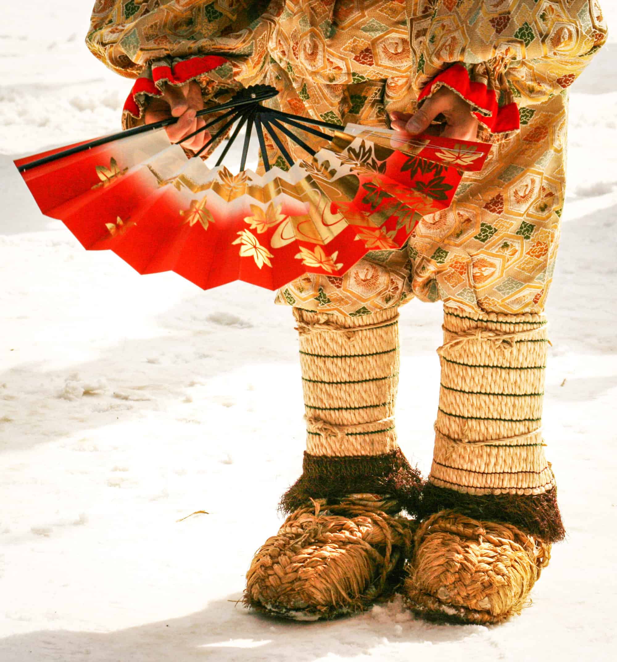 Japan - Tohoku - Aomori - Hachinohe Emburi Festival Dancers and Scenes-straw footwear