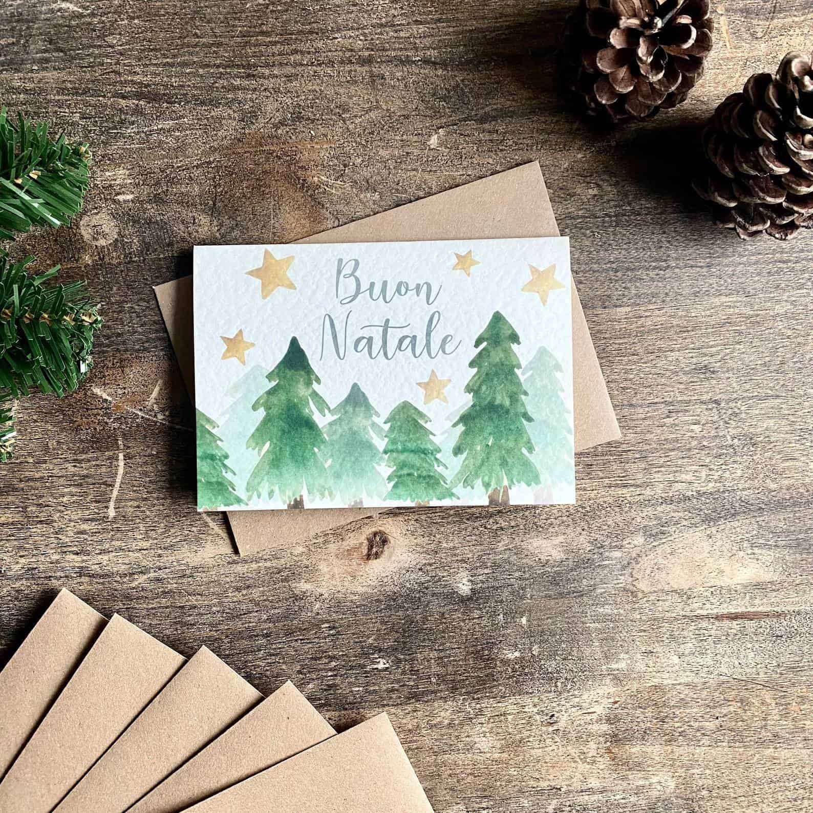 Italian Christmas Card - Buon Natale - AnnieMoonStudio