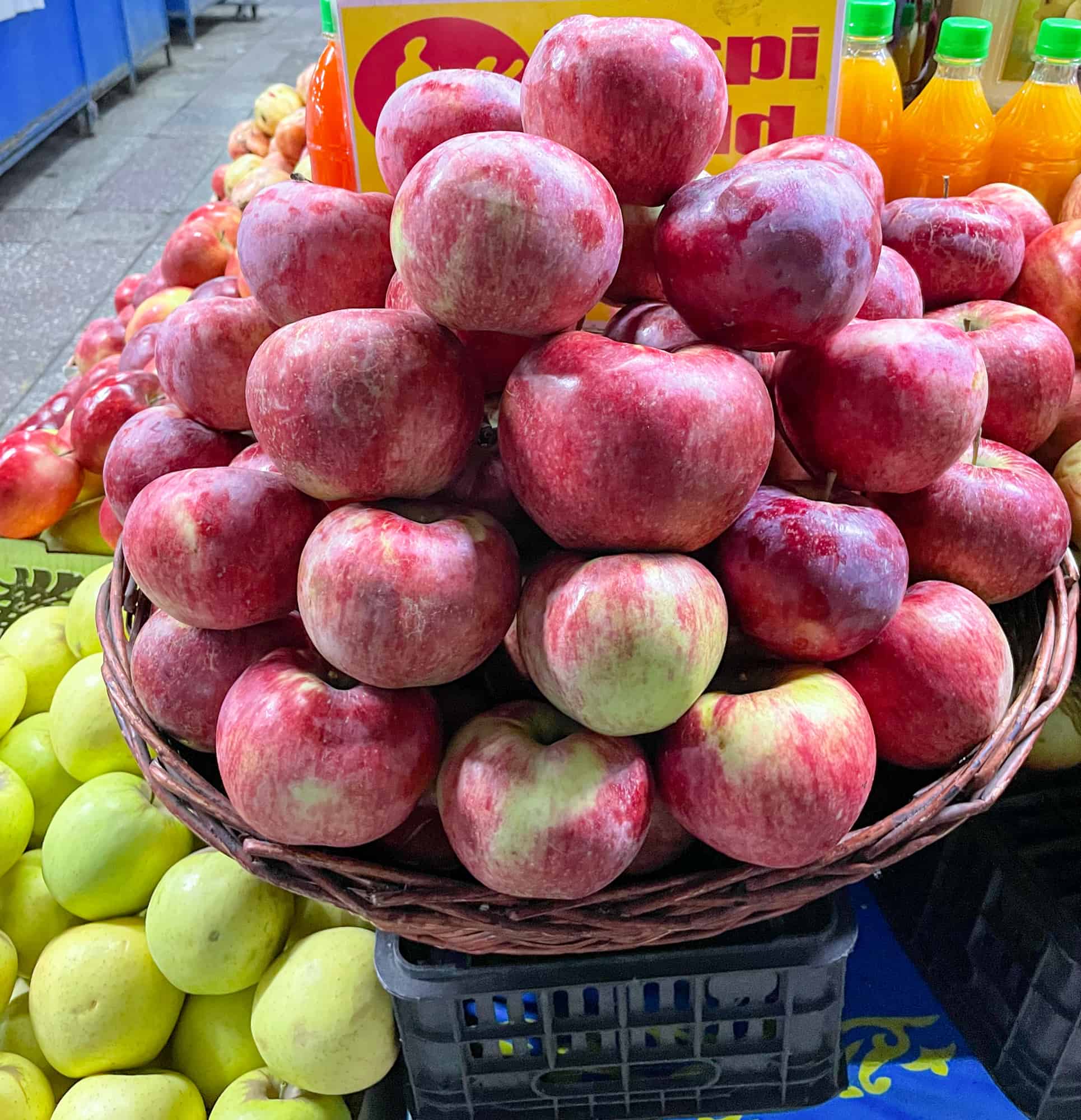Kazakhstan - Almaty Market Basket of Apples