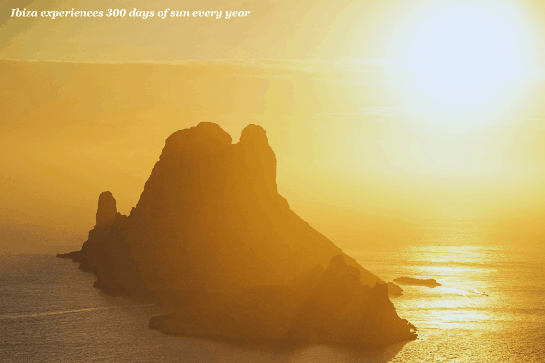 Sunset over Vedra island in Ibiza, Spain - interesting facts about Ibiza