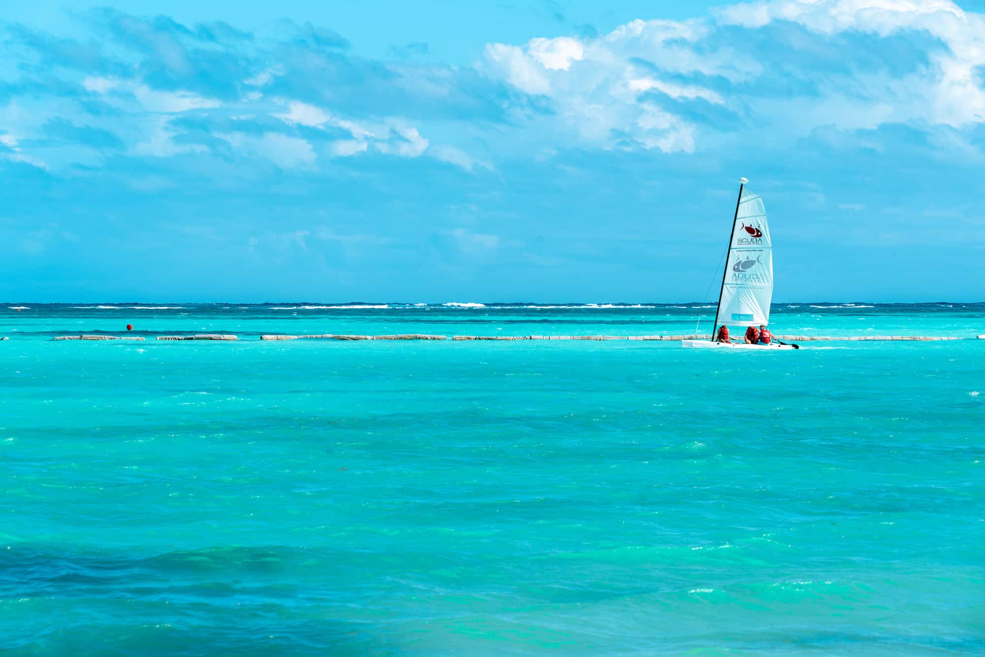 Dominican Republic - Hyatt Ziva Cap Cana Shore View with catamaran