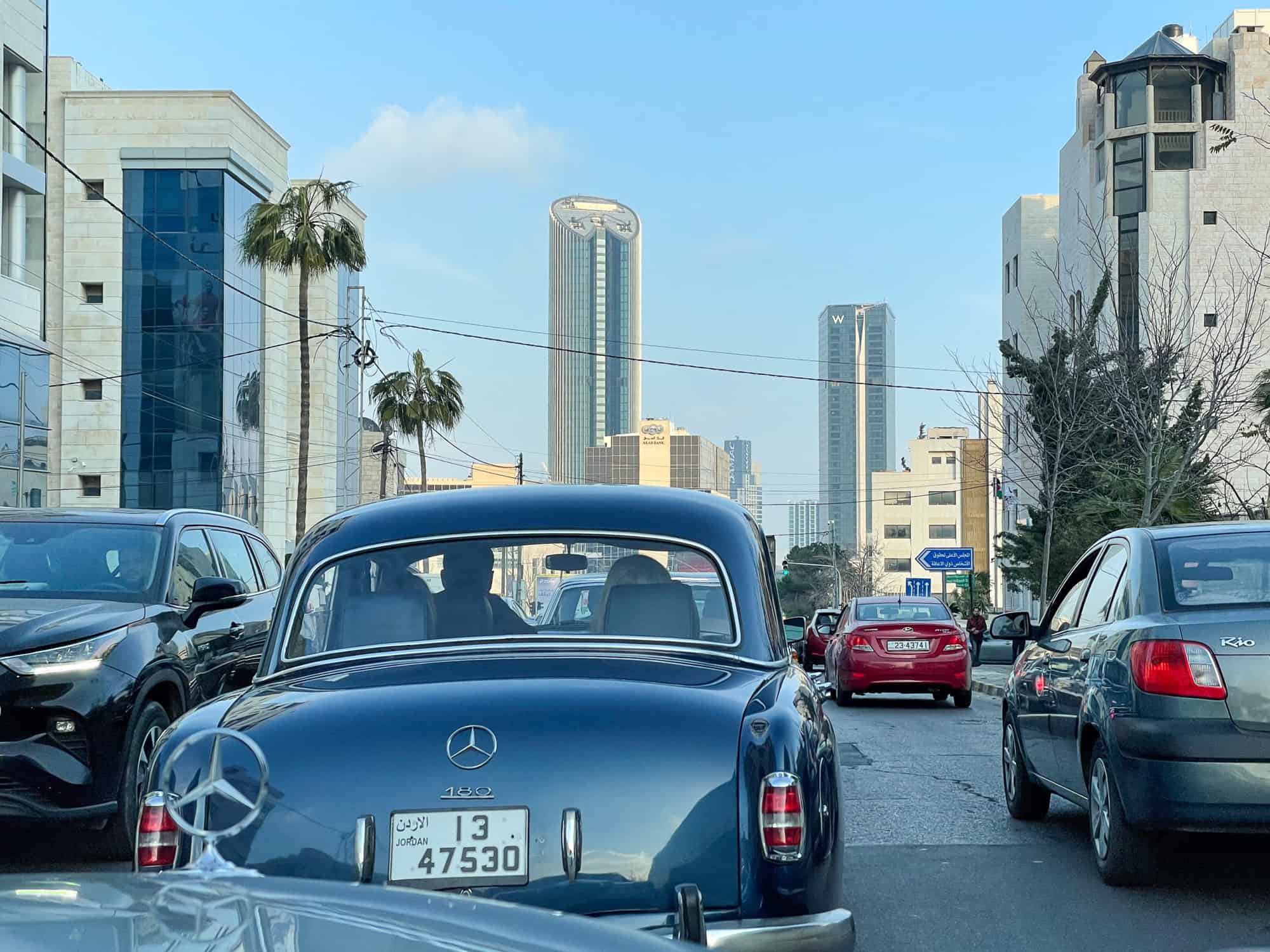 Jordan - Amman - driving through downtown in the King's cars