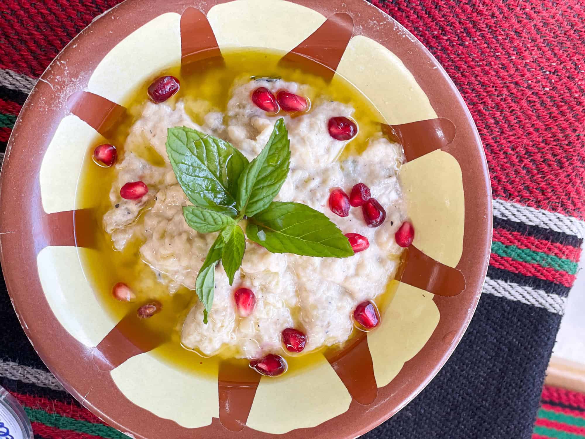Jordan - BAIT KHAIRAT SOUF - baba ganoush with pomegranate seeds