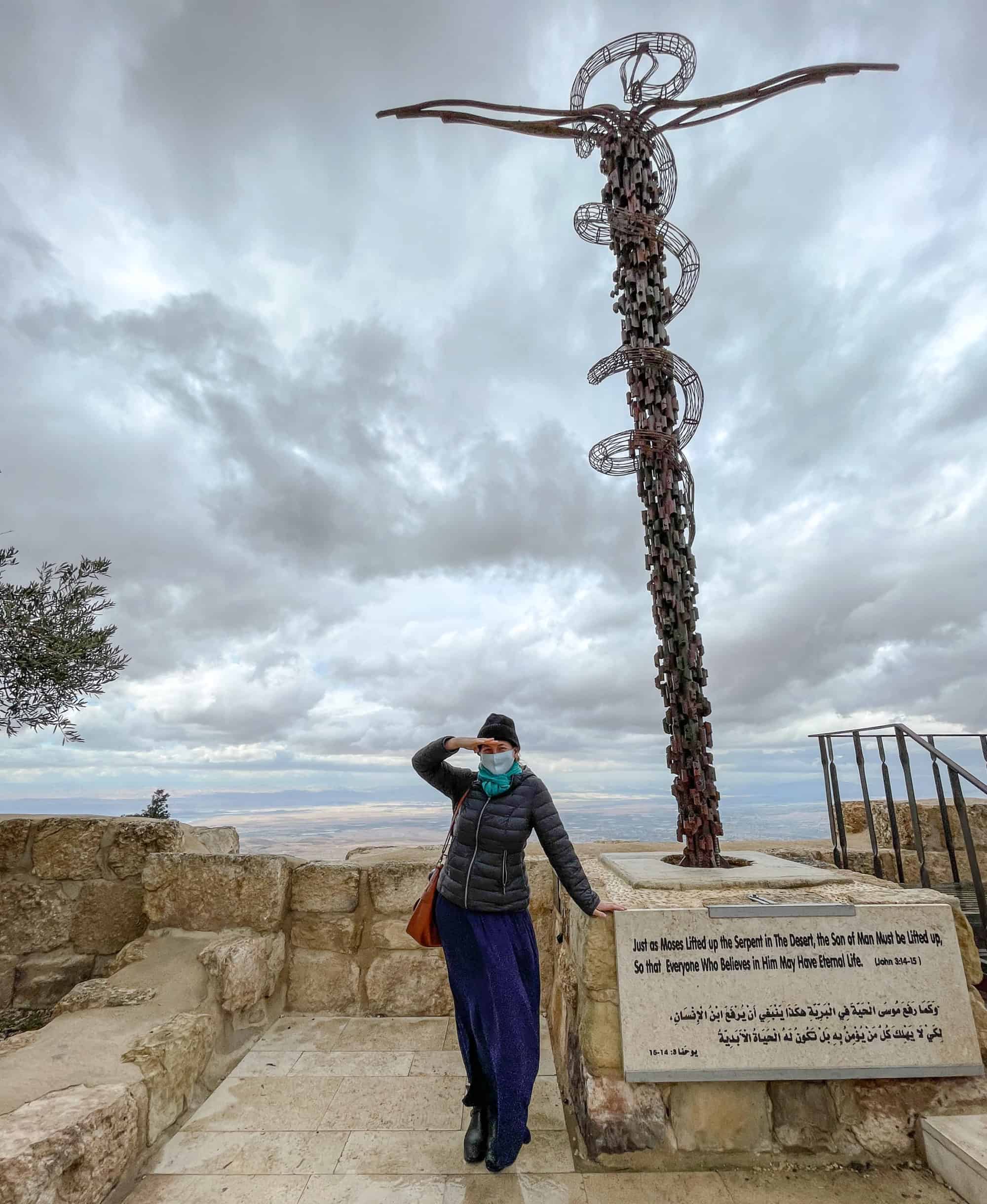 Jordan - Mt Nebo - Crucifix and Abigail King