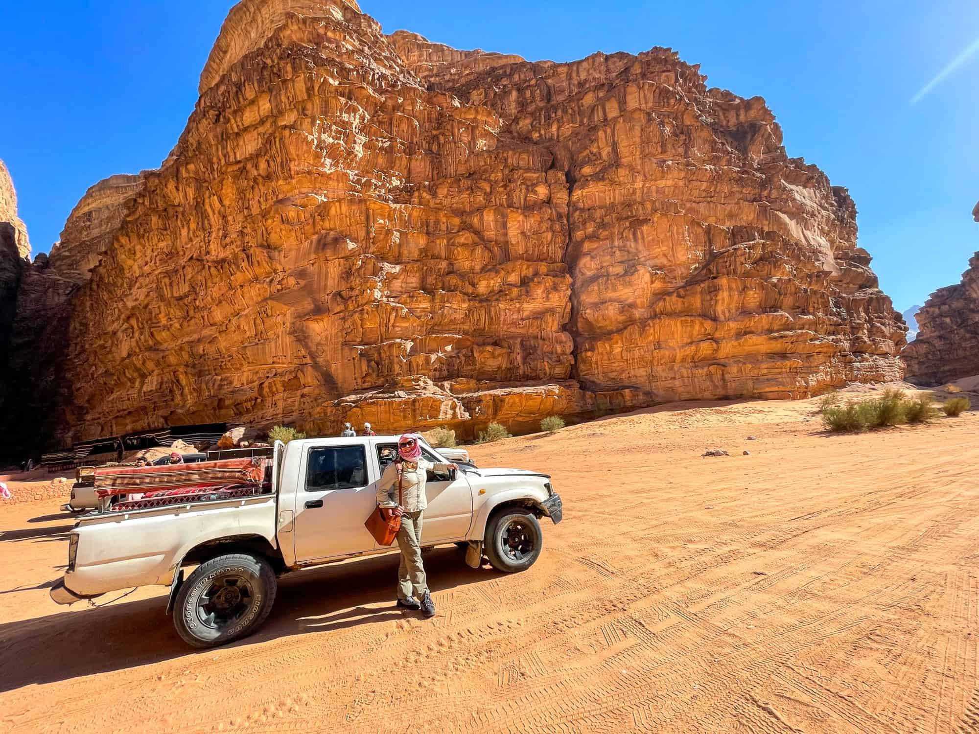 Jordan - Wadi Rum - Abigail King by jeep and rocks