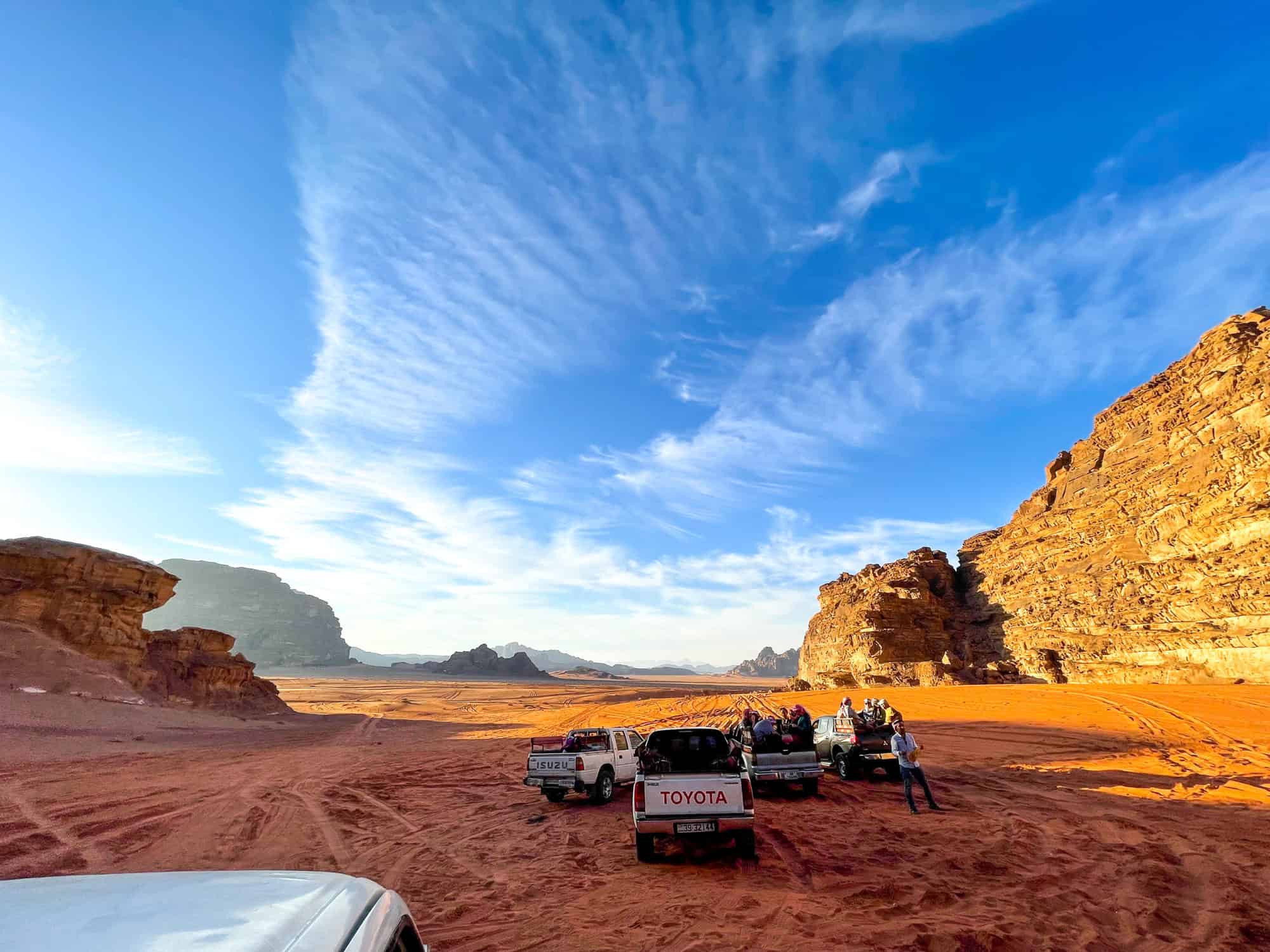Jordan - Wadi Rum - Group of jeeps