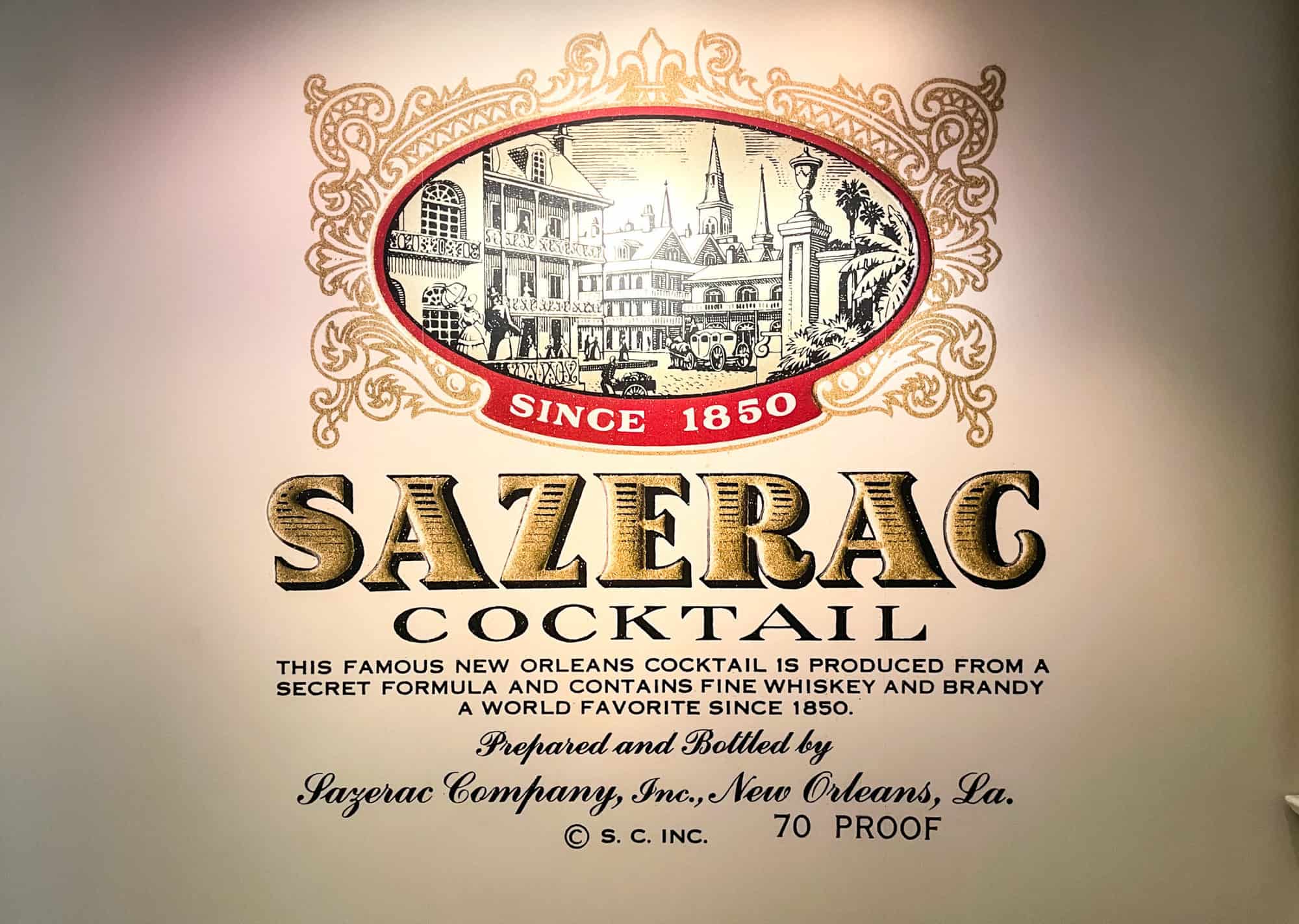 USA - Louisiana - New Orleans - Sazerac Cocktail Sign at Sazerac House