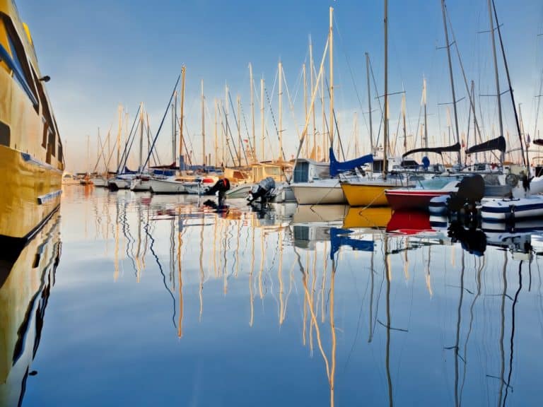 Best places to sail in France - French marina with boats waiting