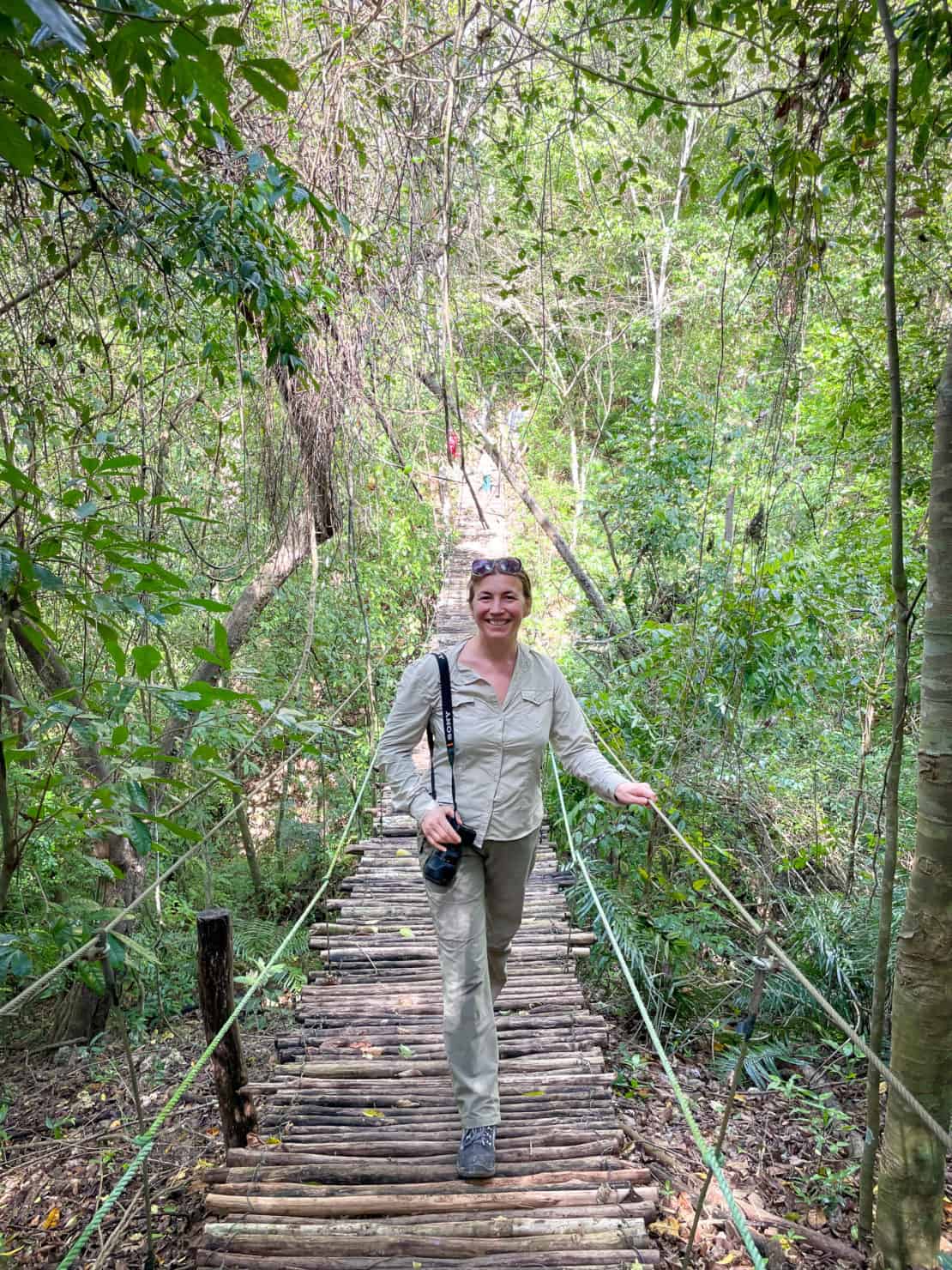 Abigail King trekking in the jungle in the Dominican Republic - how to stay fit while travelling
