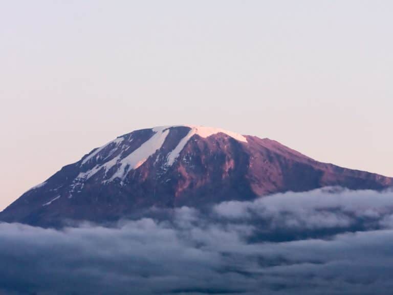 Tanzania - Kilimanjaro - Snowy peak resembles an ice cream chocolate splodge