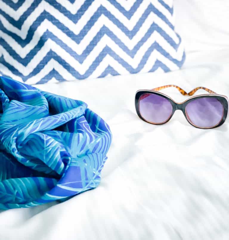 sunglasses and beach coverup