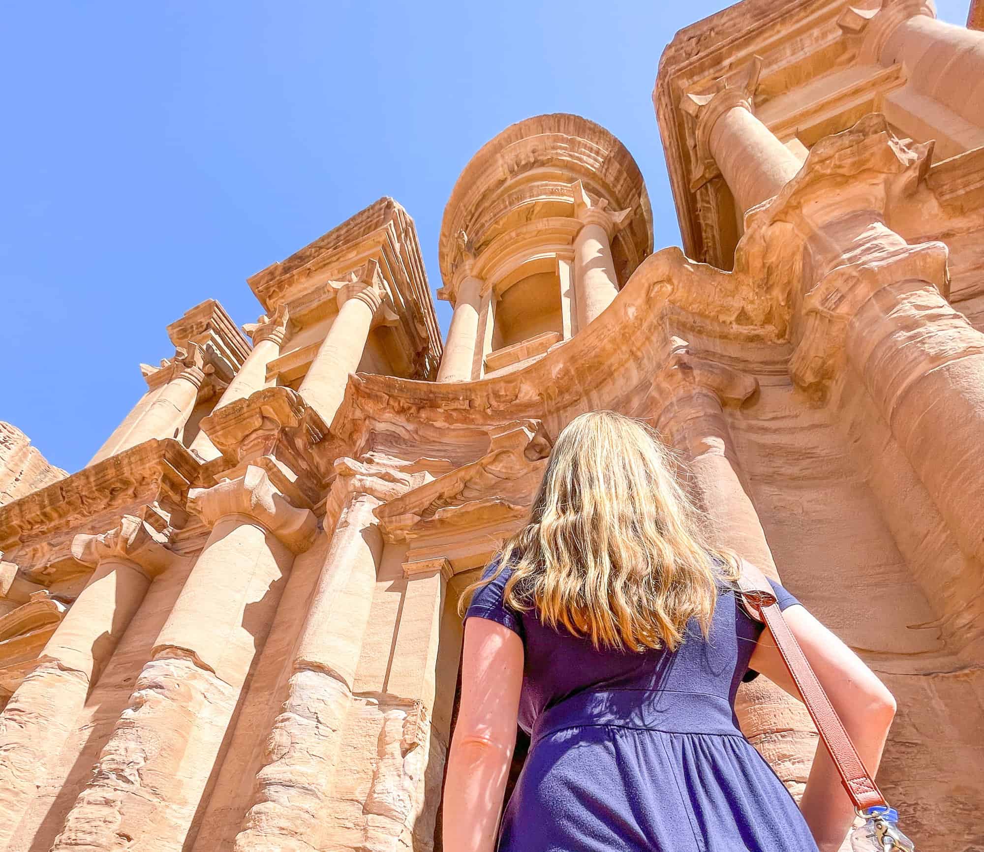 Jordan - Petra - Looking up at the Monastery