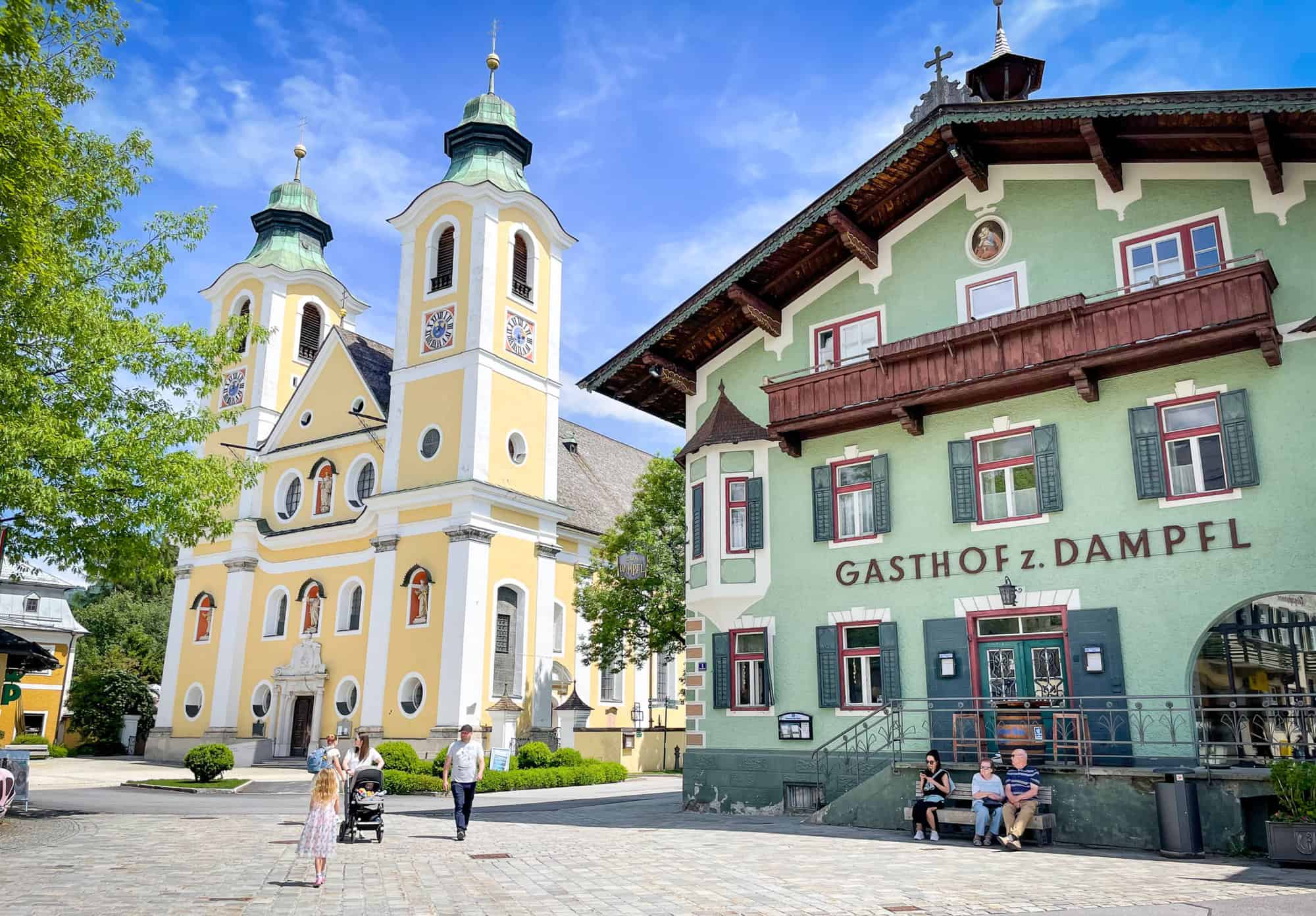 Austria - Tyrol - St Johann in Tirol main square in summer