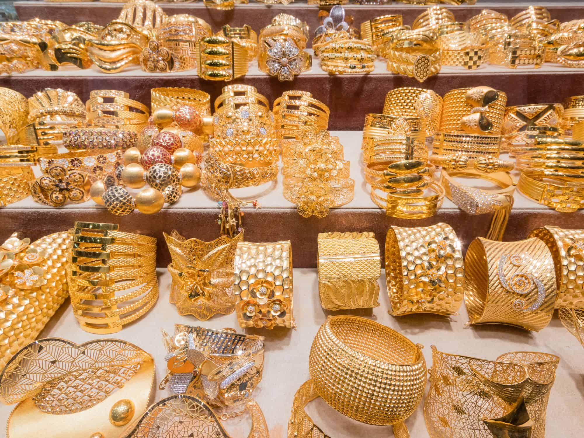 Best hidden gems in Dubai - Deira gold souk display
