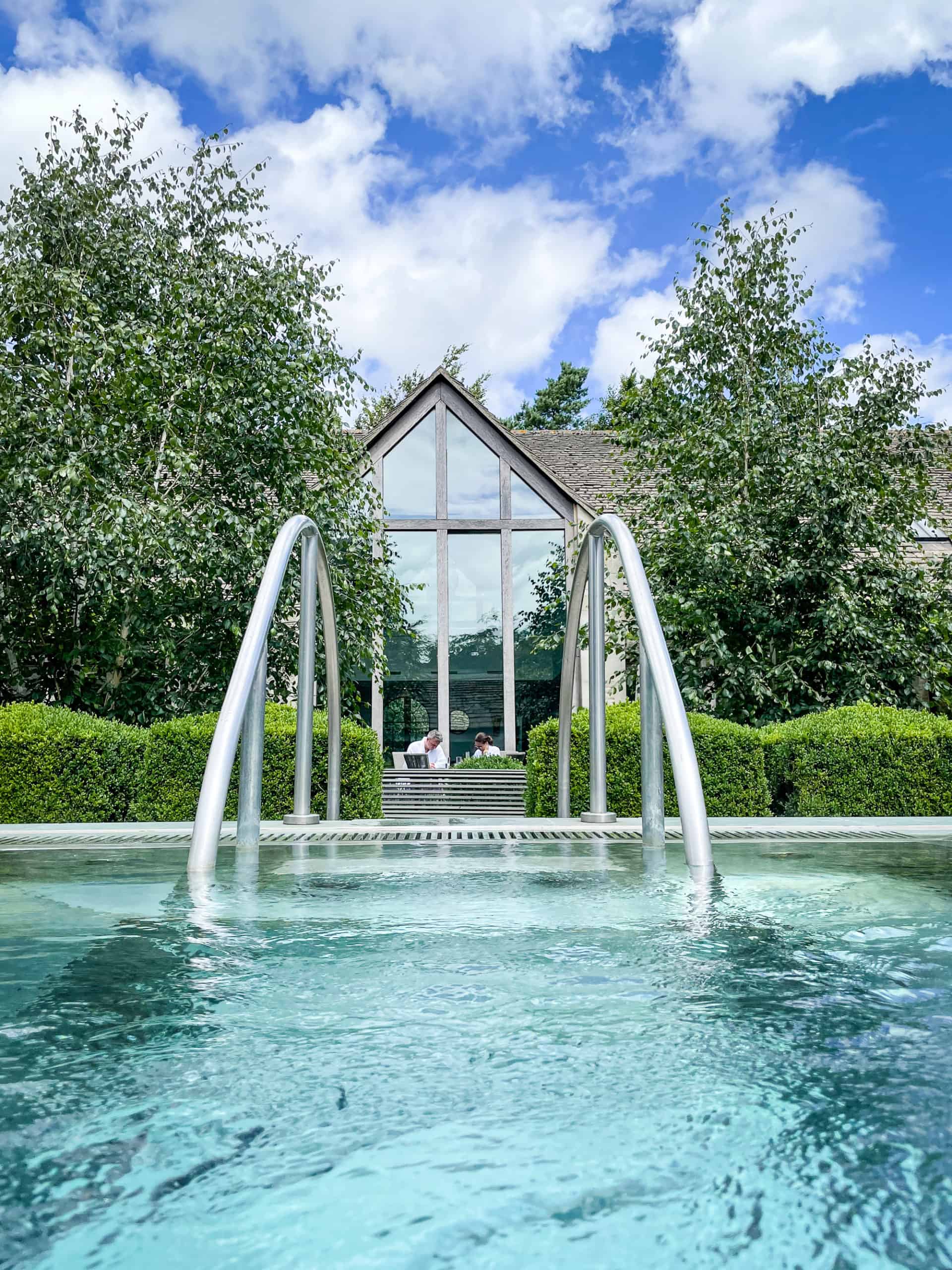 England - Tetbury - Calcot Manor Spa Outdoor hot tub view