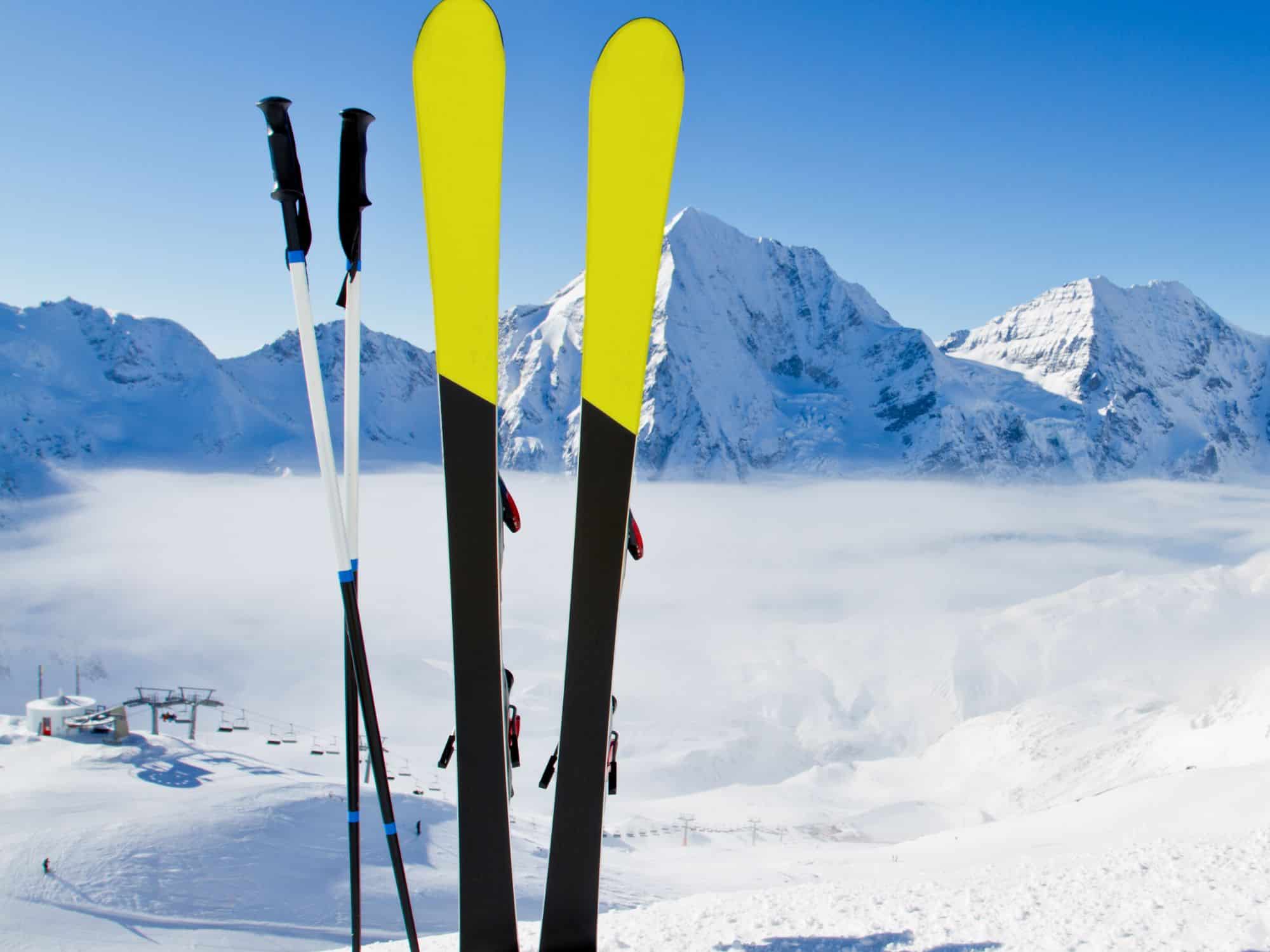 Mountain skis - ski packing list