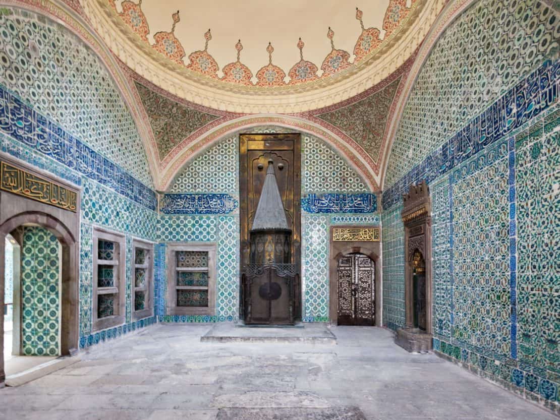 Interior of the Topkapi Palace in Istanbul during the winter with no crowds