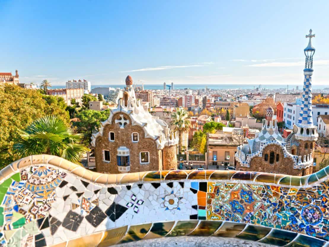 Colourful skyline of Barcelona, Spain 