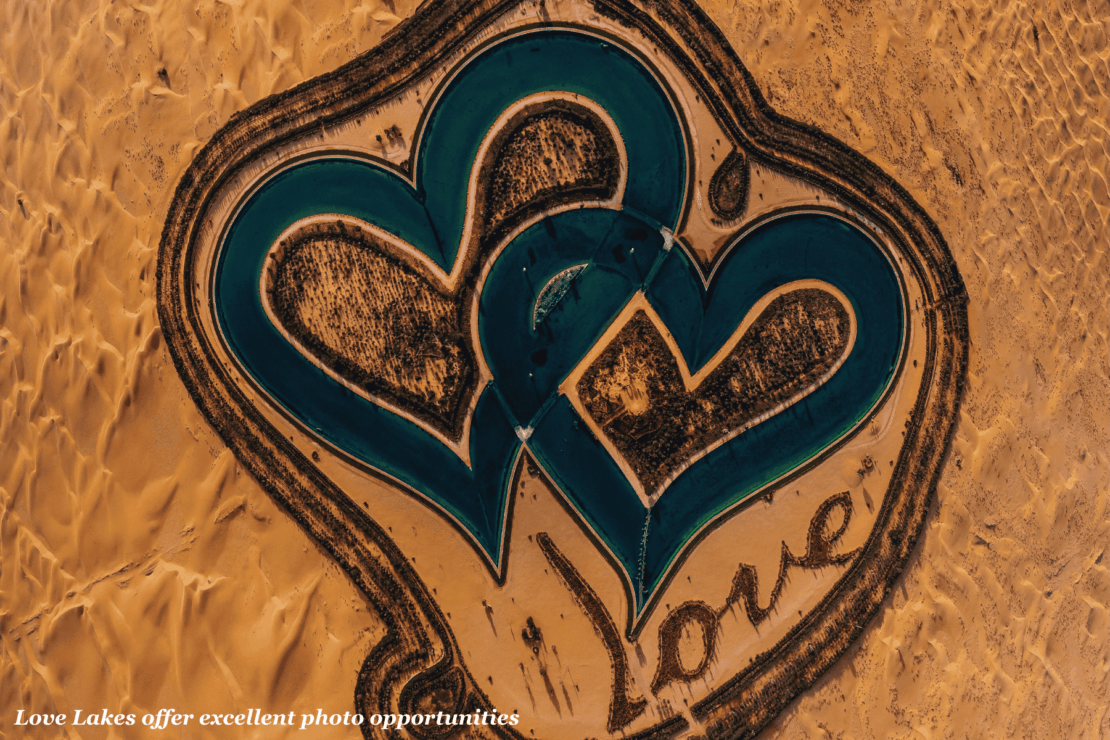 Love Lakes in Dubai photographed from above - best hidden gems in the U.A.E