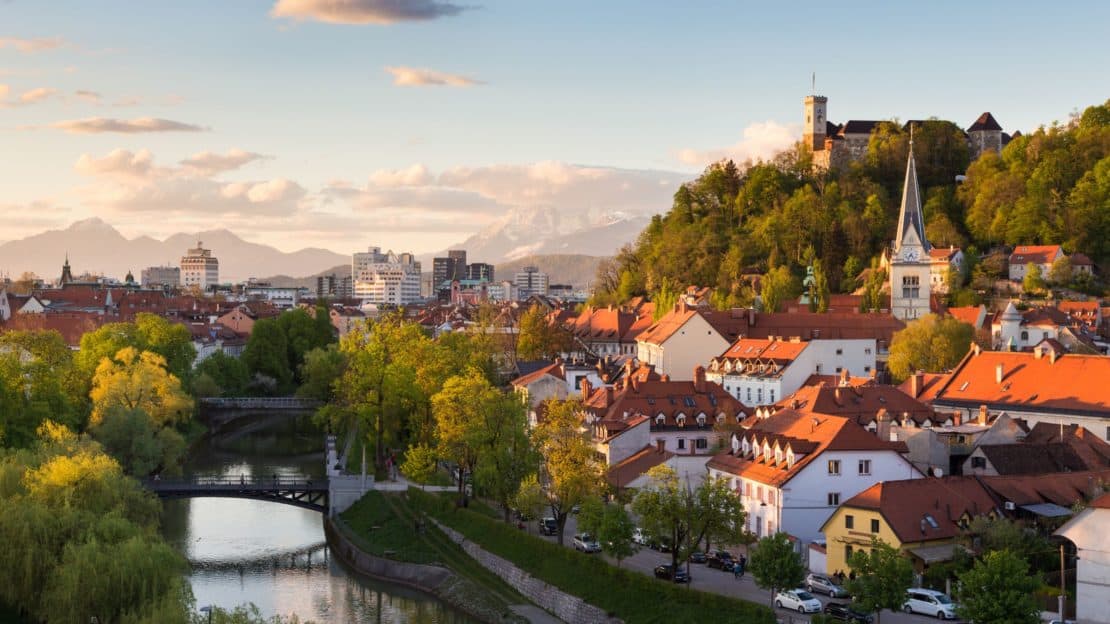 Slovenia - Ljubljana - City skyline old and new