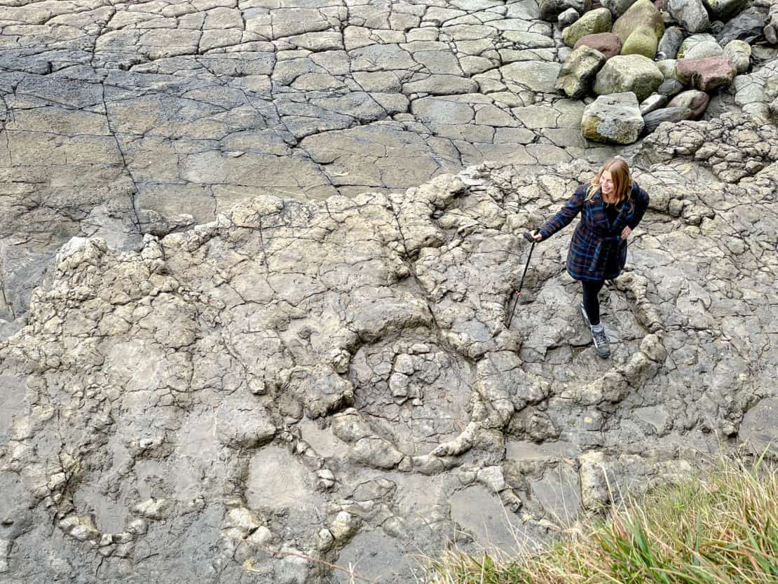 
Standing in the footsteps of real dinosaurs at La Griega Beach - Abigail King in Asturias, Spain