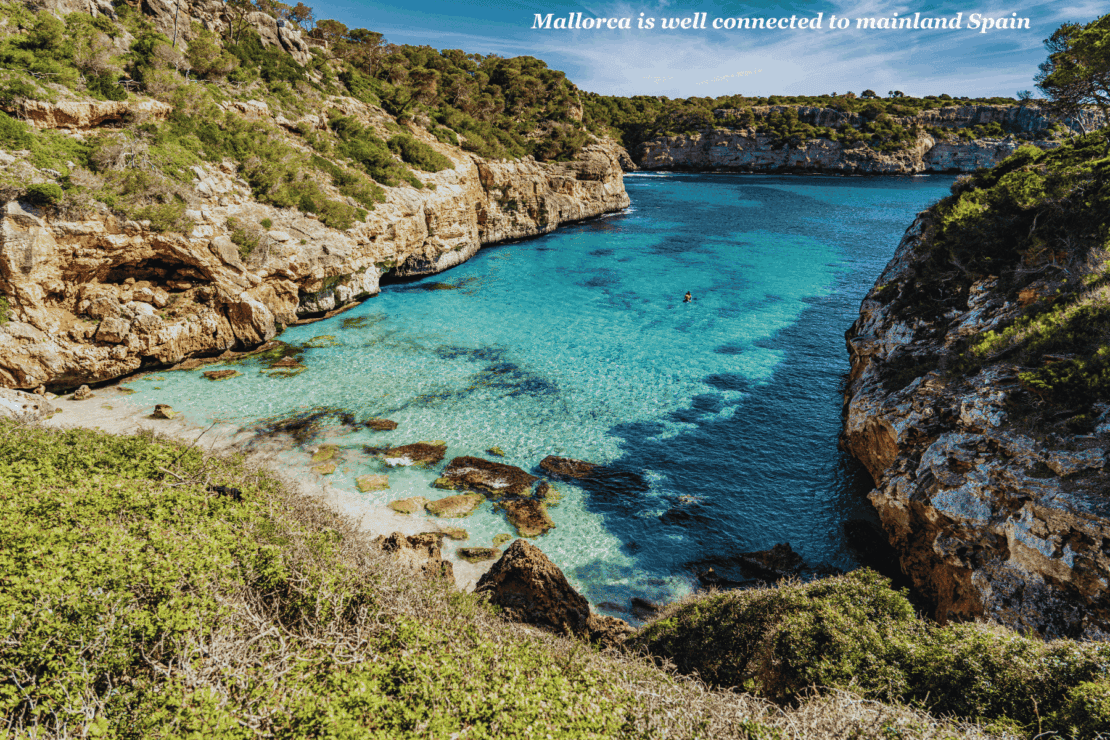 Rocky cove with bright blue water - one day in Palma de Mallorca