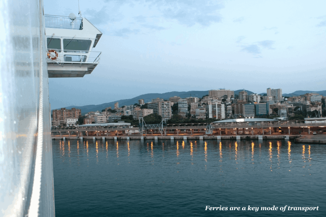 View of land from the ferry - one day in Palma de Mallorca