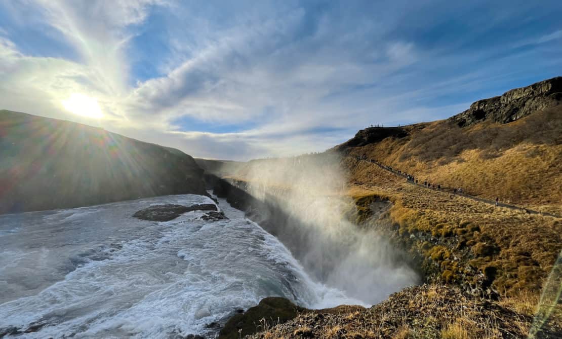 Plunging waters at Gullfoss in Iceland's Golden Circle