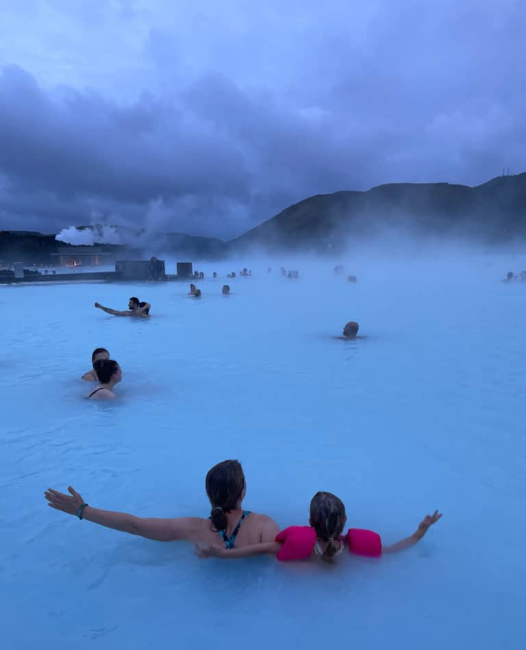 Mother and daughter in Blue Lagoon Iceland