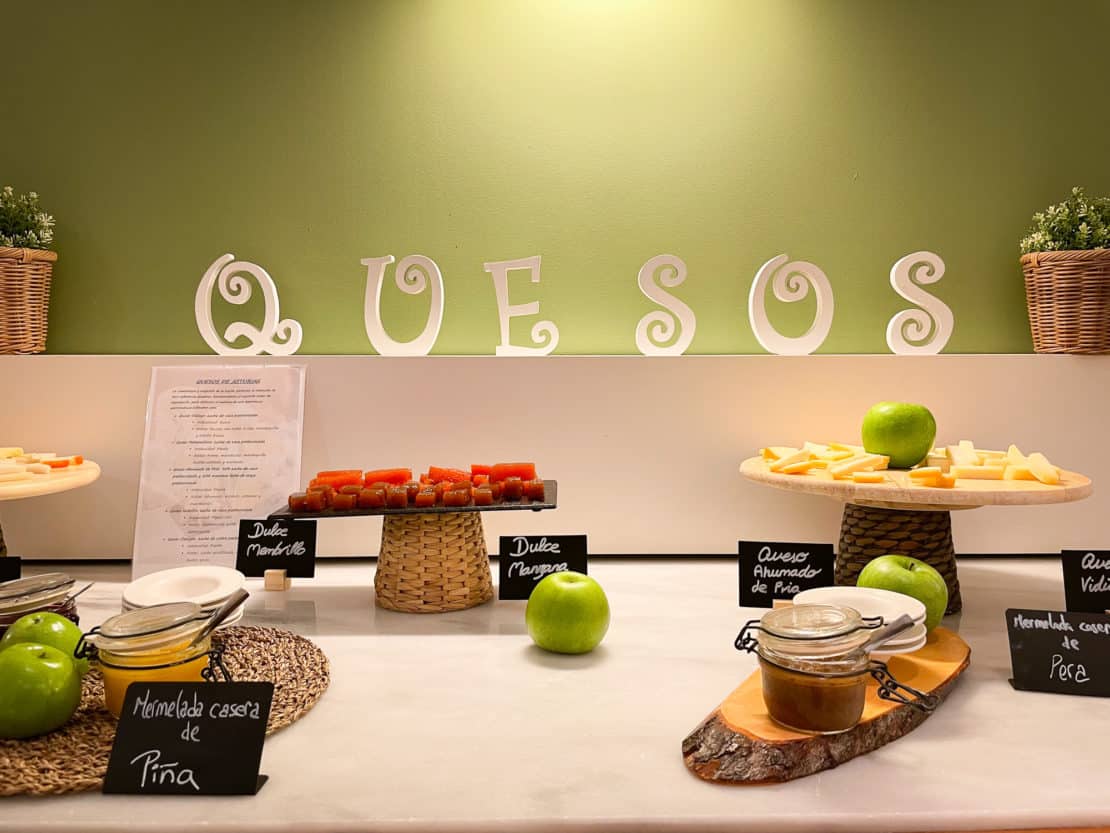 Quesos - display of Asturian cheese in Spain