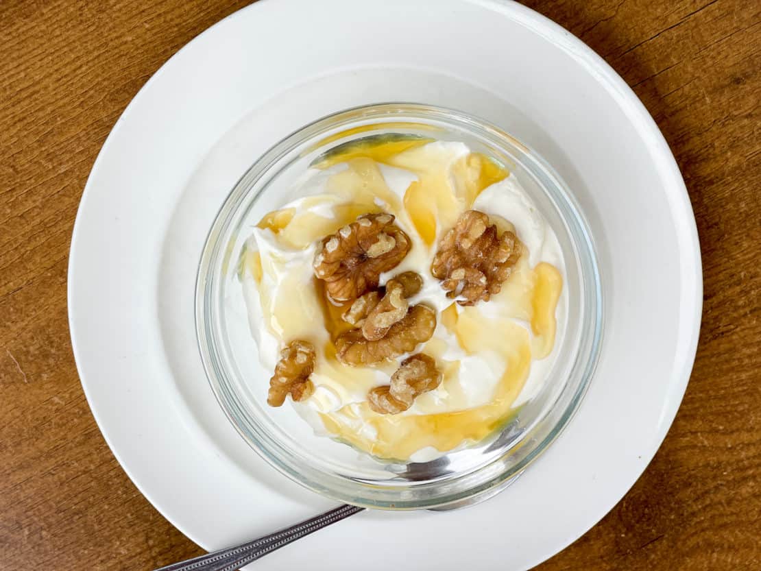 Requeson with honey and walnuts -a. traditional Asturian sweet dish