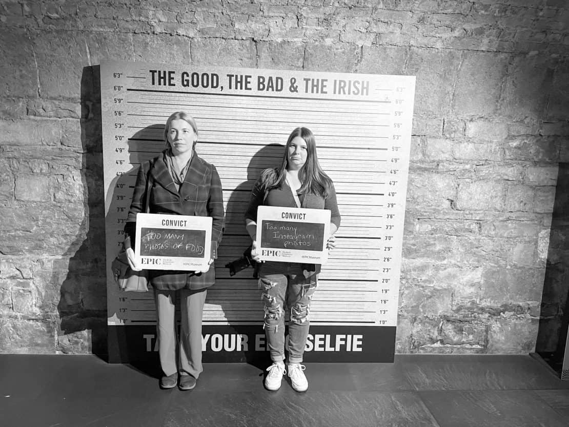Dublin Itinerary - EPIC Museum - Black and white selfie