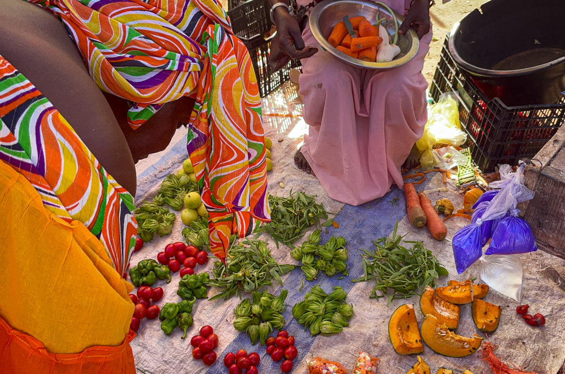Shopping for vegetables at Tanji market in The Gambia