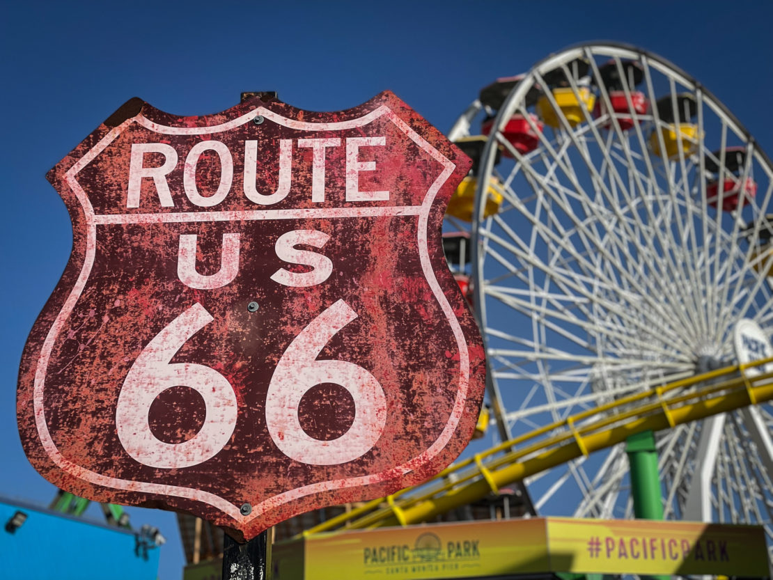 Route 66 Sign in Santa Monica at the end of an epic road trip