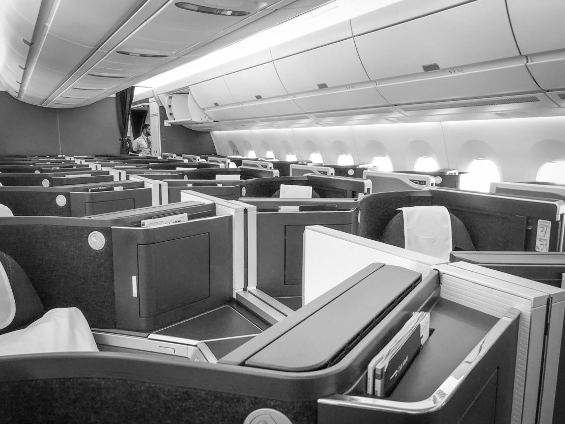 British Airways business class cabin empty