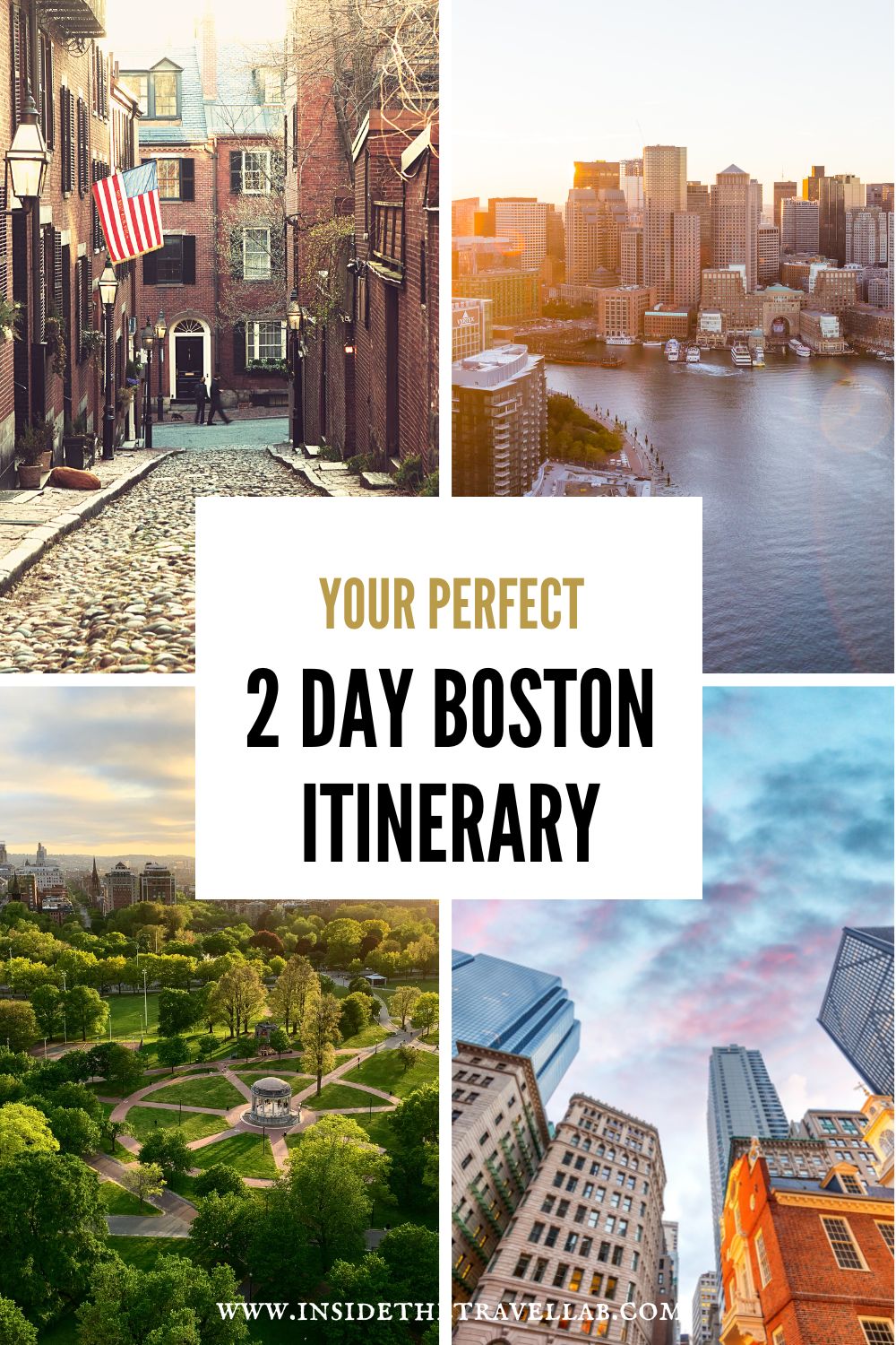 2 day Boston itinerary cover image - to bookmark how to spend two days in Boston at the weekend in New England