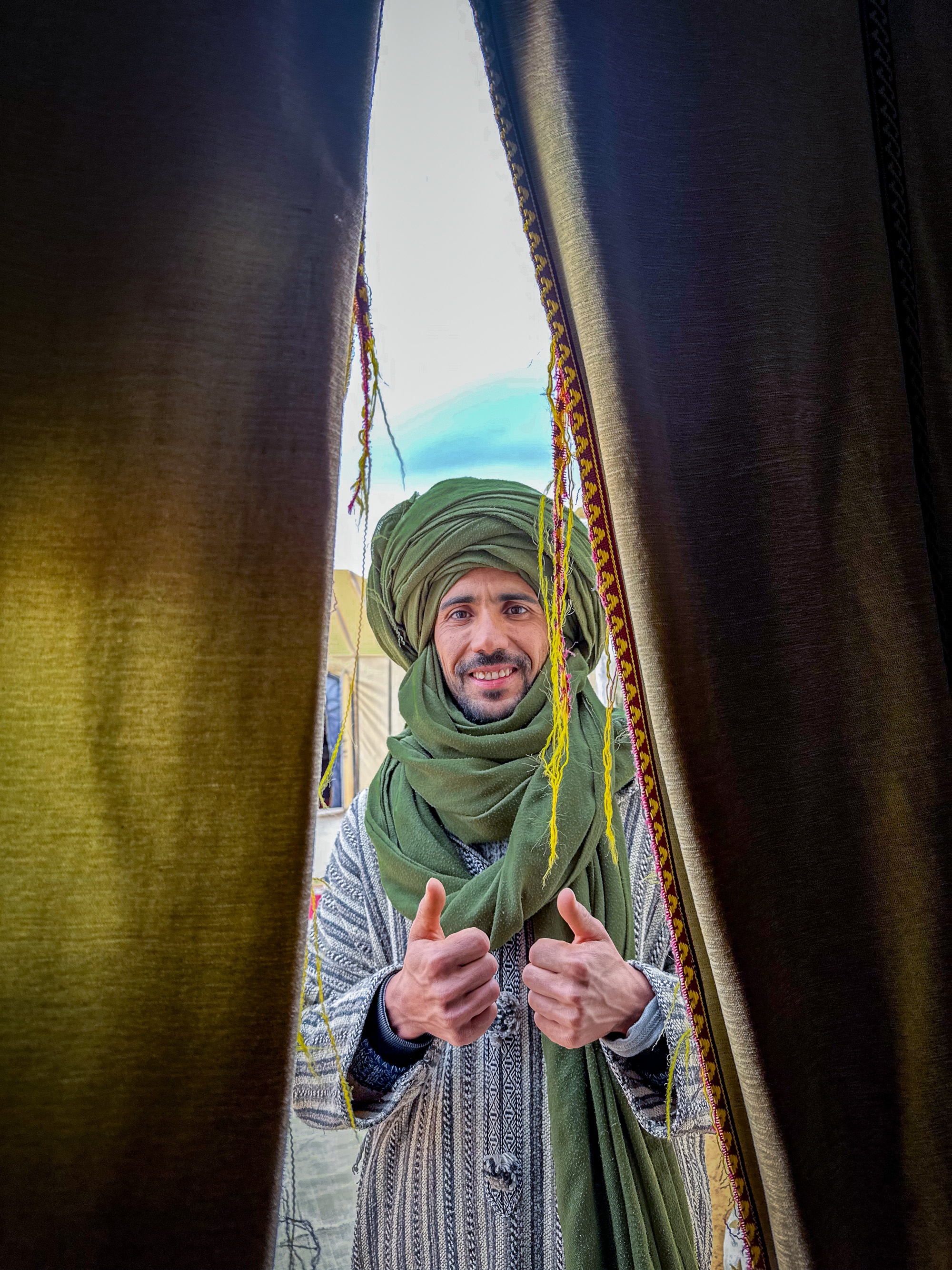 Berber man thumbs up in Morocco