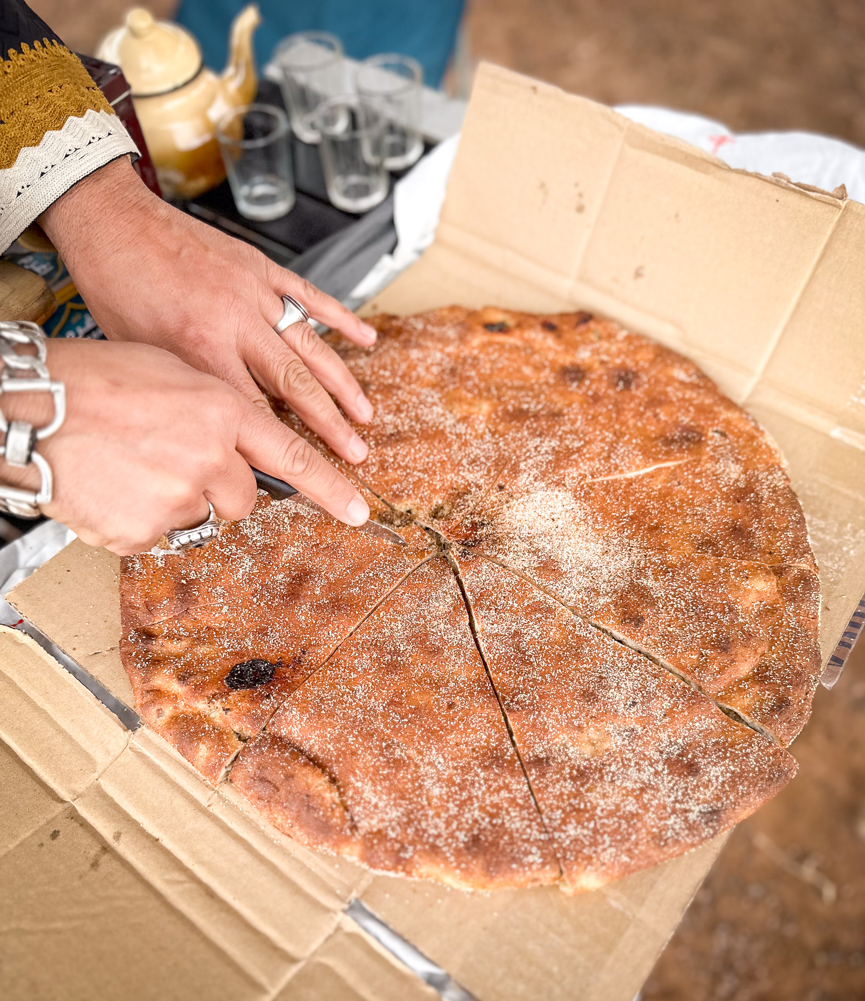 Berber pizza on a cardboard box