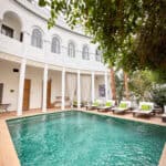 Beautiful riad interior with pool in Marrakech