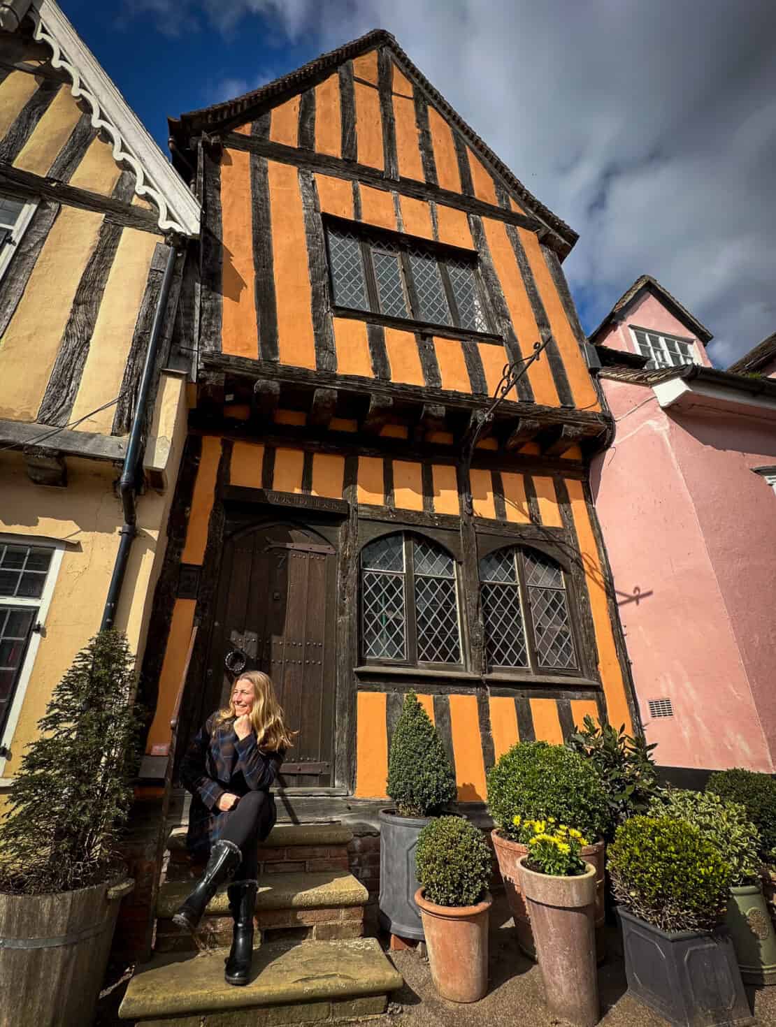 Abigail King at the Crooked House in Lavenham