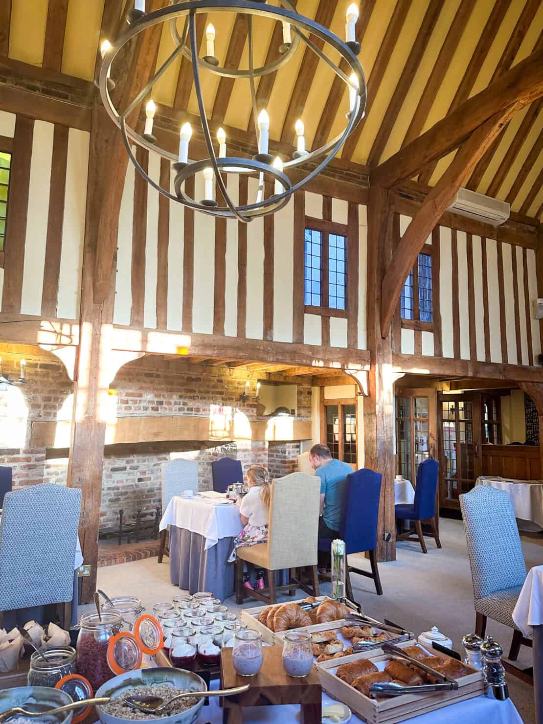 Breakfast in the main hall in the Swan in Lavenham England
