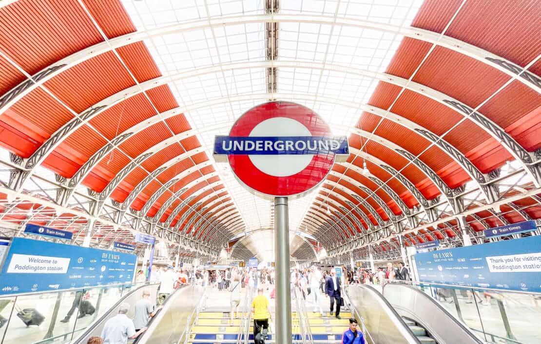 Classic London Underground sign at Paddington Station