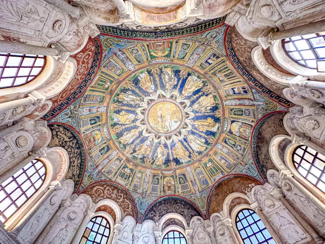 Italy - Ravenna - Baptistry of Neon ceiling view