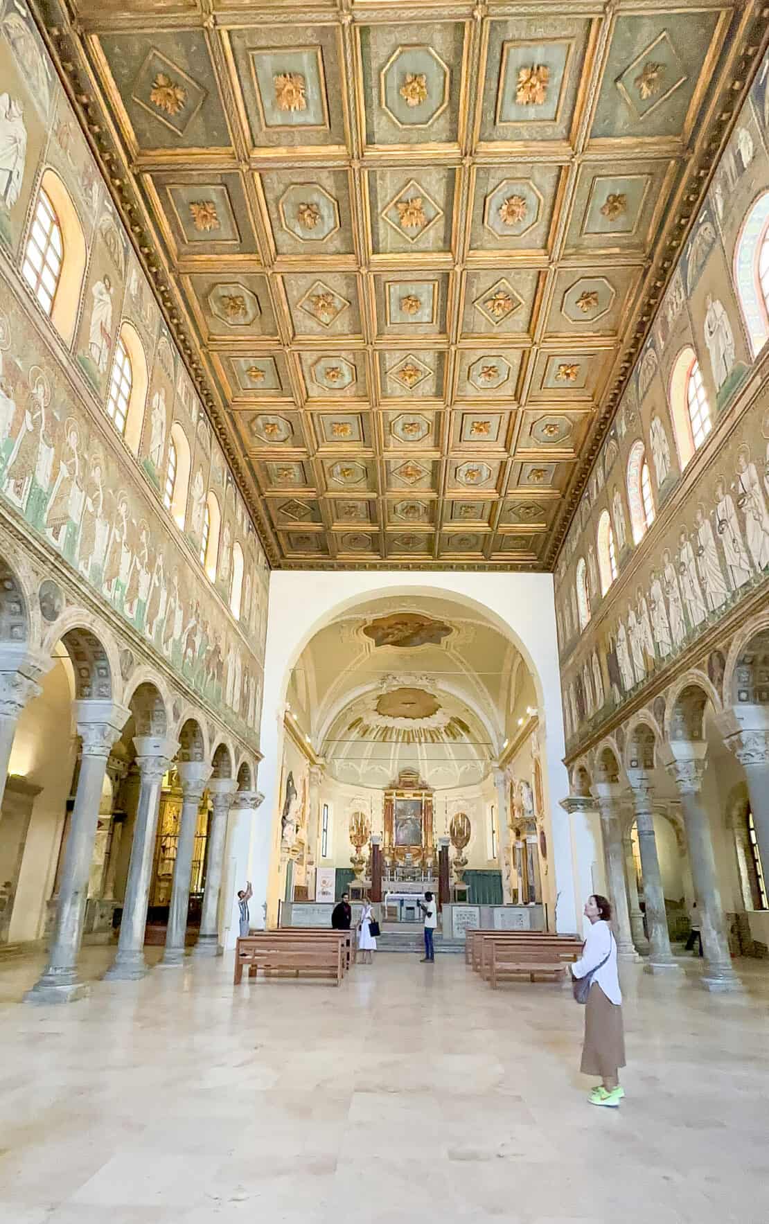  Basilica di Sant'Apollinare Nuovo interior with woman looking up