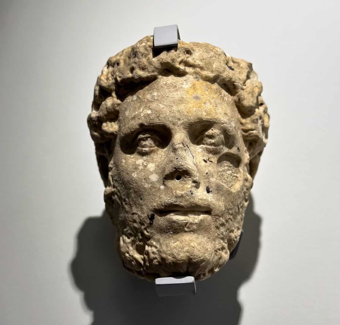 Roman head of Commodus bust, Guildhall Museum, Sandwich, Kent 